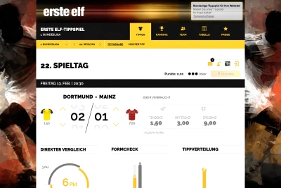 Individuell gestaltetes WM Tippspiel im Corporate Design eines Unternehmens